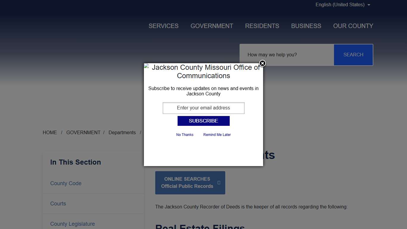 Available Documents - Jackson County MO