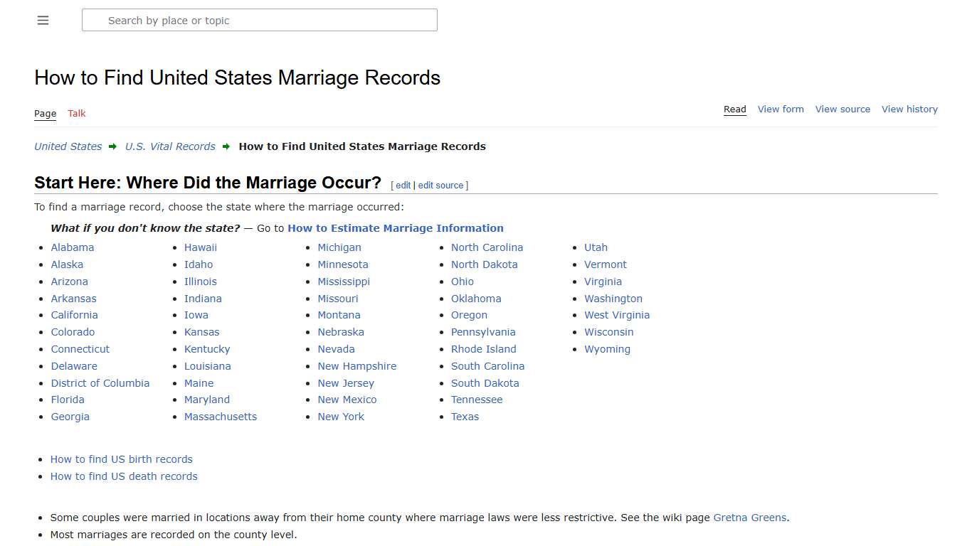 How to Find United States Marriage Records • FamilySearch
